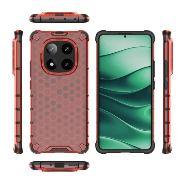 HONEYCOMB Ochranný kryt Xiaomi Redmi Note 14 Pro 5G / Poco X7 červený