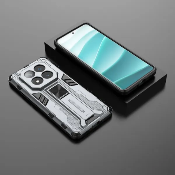 SUPERSONIC Ochranný obal so stojanom pre Xiaomi Redmi Note 14 Pro+ 5G šedý