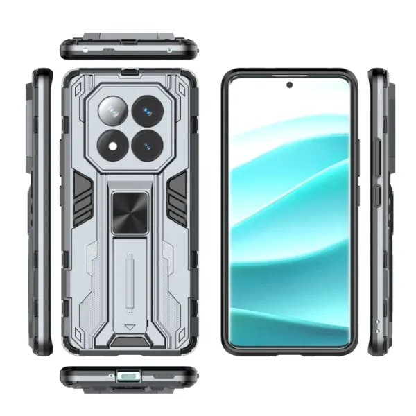 SUPERSONIC Ochranný obal so stojanom pre Xiaomi Redmi Note 14 Pro+ 5G šedý
