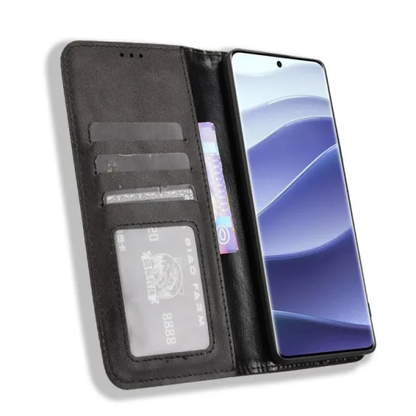 BUSINESS Peňaženkové puzdro pre Xiaomi Redmi Note 14 Pro+ 5G čierne