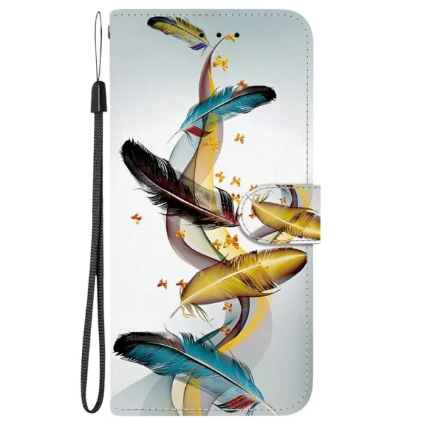 ART Peňaženkový kryt pre Infinix Hot 50 5G GOLD FEATHERS