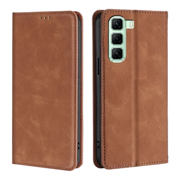 MAGNETIC Zaklápací kryt pre Infinix Hot 50 5G svetlohnedý