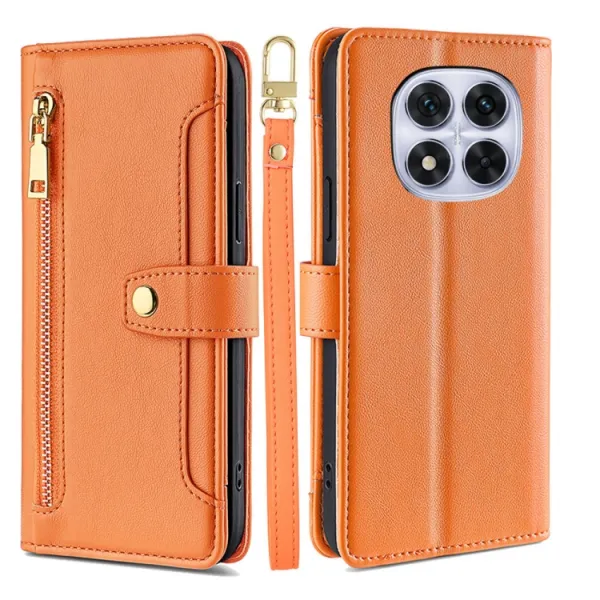 PASTEL Peňaženkové puzdro pre Xiaomi Redmi Note 14 Pro 5G / Poco X7 oranžové