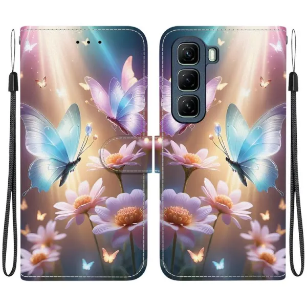ART Peňaženkový kryt pre Infinix Hot 50 5G BUTTERFLY FLOWER