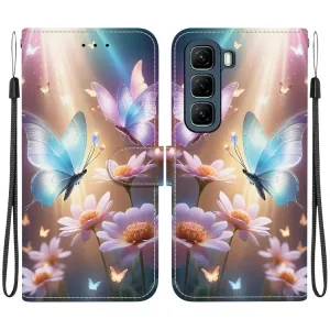 ART Peňaženkový kryt pre Infinix Hot 50 5G BUTTERFLY FLOWER