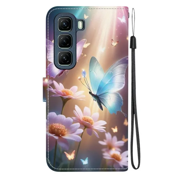 ART Peňaženkový kryt pre Infinix Hot 50 5G BUTTERFLY FLOWER
