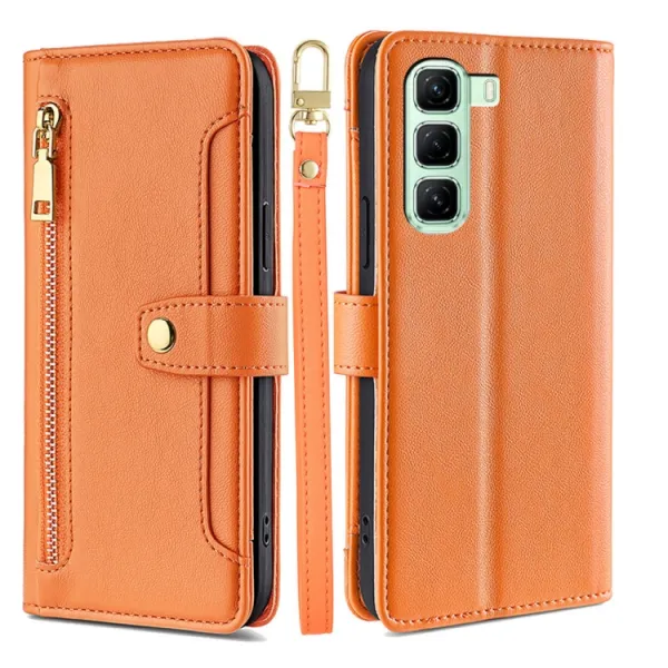 PASTEL Peňaženkové puzdro pre Infinix Hot 50 5G oranžové