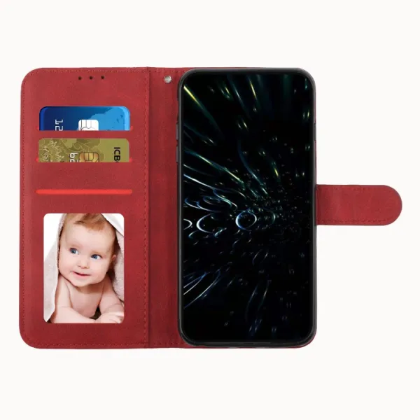 STITCHED Peňaženkový kryt pre Infinix Hot 50 červený