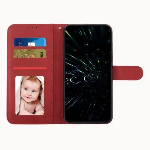 STITCHED Peňaženkový kryt pre Infinix Hot 50 červený