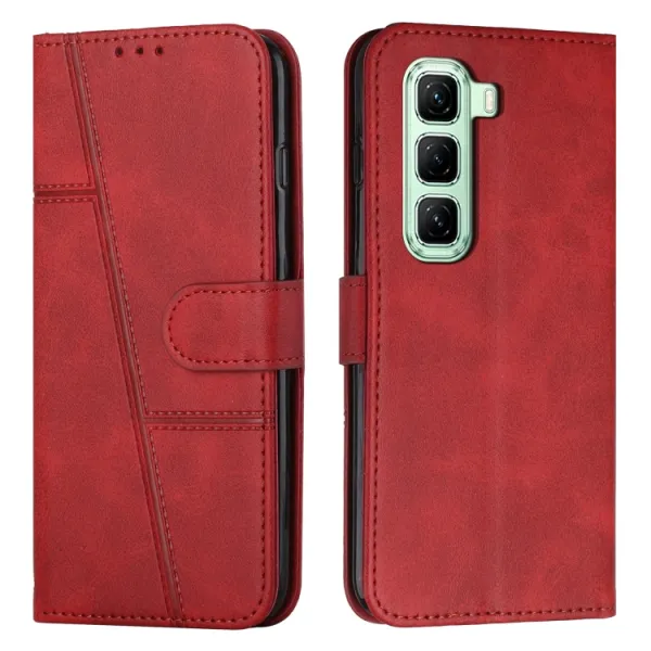 STITCHED Peňaženkový kryt pre Infinix Hot 50 červený