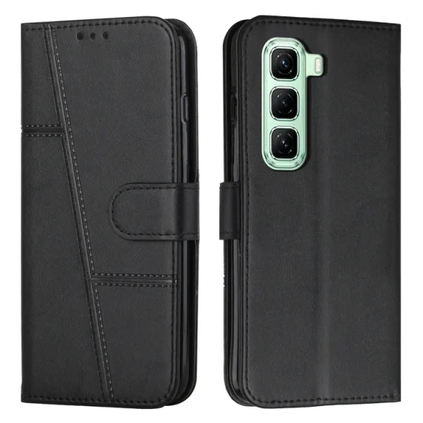 STITCHED Peňaženkový kryt pre Infinix Hot 50 čierny