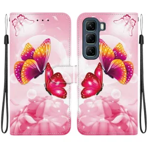 ART Peňaženkový kryt pre Infinix Hot 50 5G PINK BUTTERFLIES