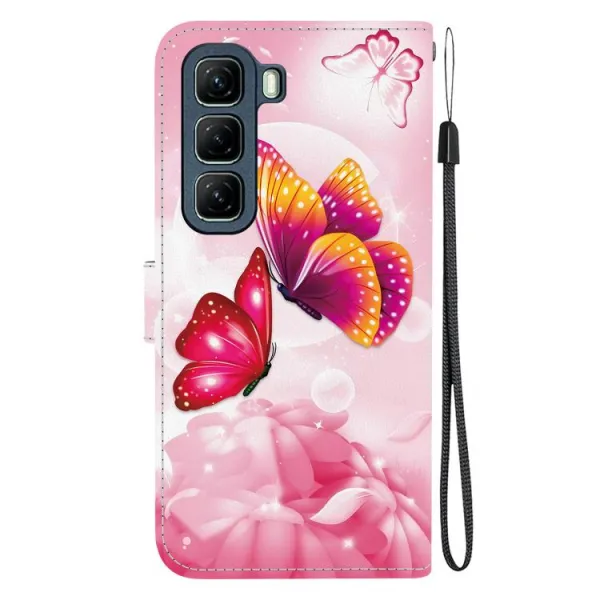 ART Peňaženkový kryt pre Infinix Hot 50 5G PINK BUTTERFLIES