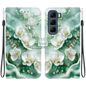 ART Peňaženkový kryt pre Infinix Hot 50 5G JADE FLOWERS