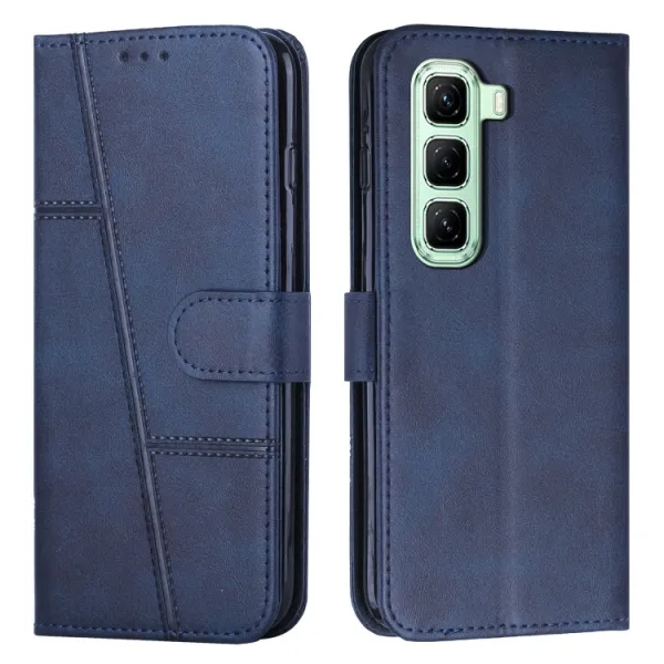 STITCHED Peňaženkový kryt pre Infinix Hot 50 modrý