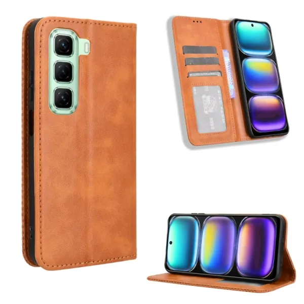 BUSINESS Peňaženkový kryt pre Infinix Hot 50 hnedý