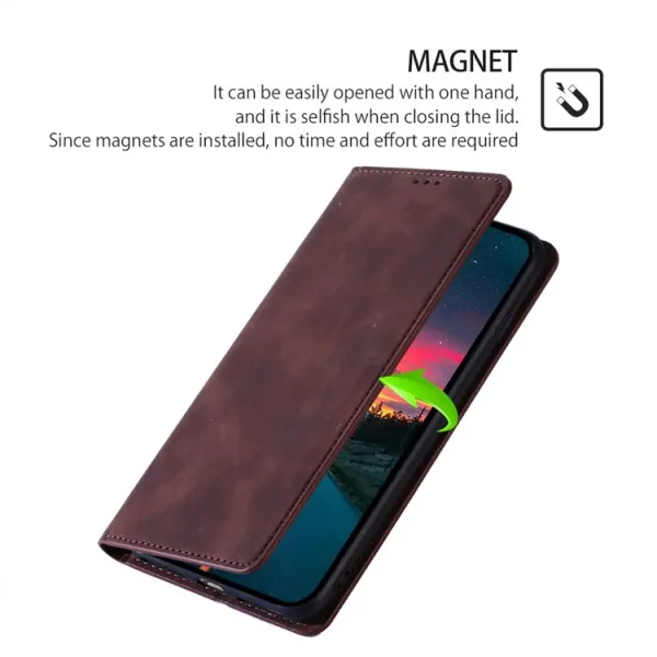 MAGNETIC Zaklápací kryt pre Infinix Hot 50 5G tmavohnedý
