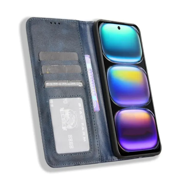 BUSINESS Peňaženkový kryt pre Infinix Hot 50 modrý