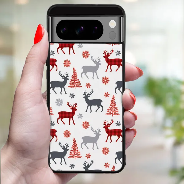 MY ART Kryt s vianočným dizajnom Google Pixel 8 Pro DEER (068)