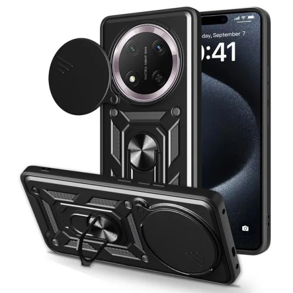 RING CAMERA Kryt s držiakom pre Honor Magic7 Lite 5G čierny
