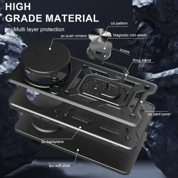 RING CAMERA Kryt s držiakom pre Honor Magic7 Lite 5G čierny