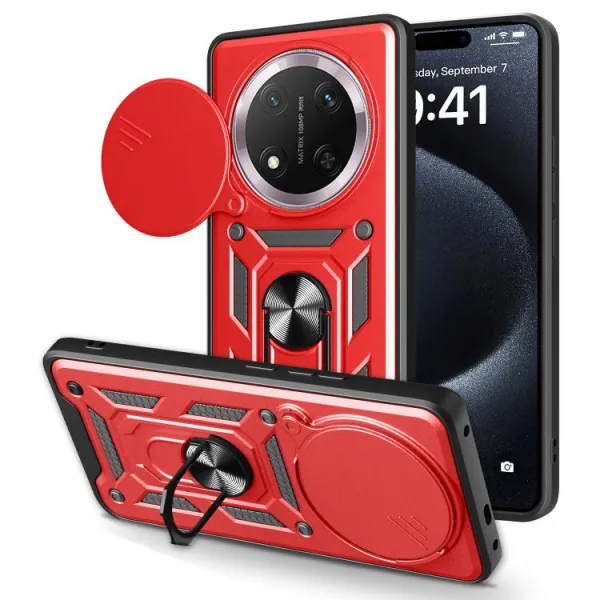 RING CAMERA Kryt s držiakom pre Honor Magic7 Lite 5G červený