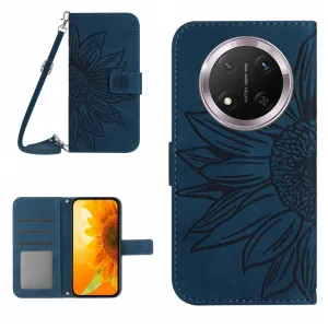 ART SUNFLOWER Peňaženkový obal so šnúrkou pre Honor Magic7 Lite 5G modrý