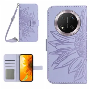 ART SUNFLOWER Peňaženkový obal so šnúrkou pre Honor Magic7 Lite 5G fialový