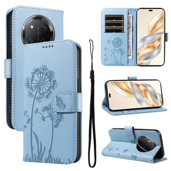 ART DANDELION Peňaženkové puzdro pre Honor Magic7 Lite 5G svetlomodré