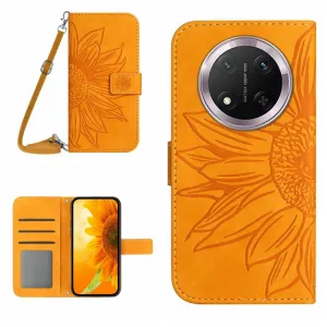 ART SUNFLOWER Peňaženkový obal so šnúrkou pre Honor Magic7 Lite 5G žltý