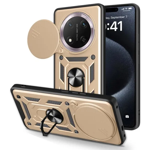 RING CAMERA Kryt s držiakom pre Honor Magic7 Lite 5G zlatý