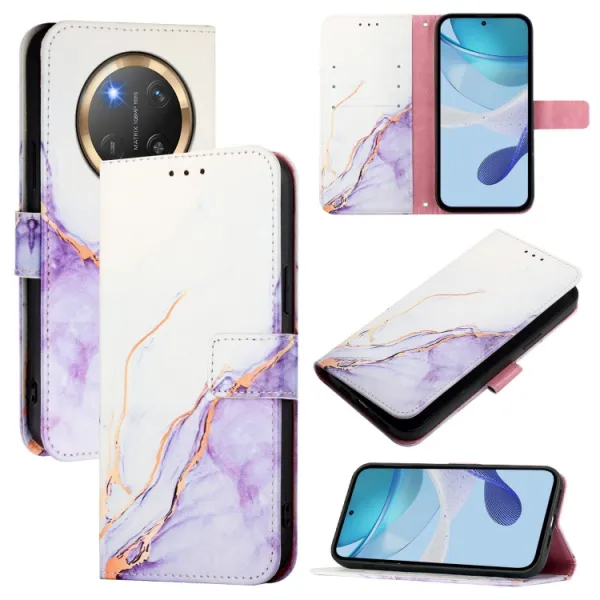 ART MARBLE Peňaženkový kryt pre Honor Magic7 Lite 5G WHITE PURPLE