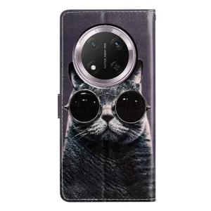 ART Peňaženkový kryt pre Honor Magic7 Lite 5G SUNGLASSES CAT