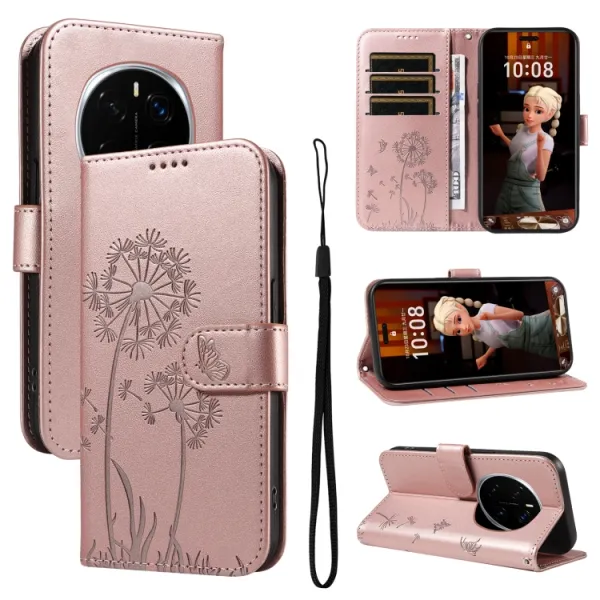 ART DANDELION Peňaženkové puzdro pre Honor Magic7 Pro 5G ružové