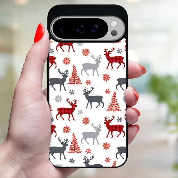 MY ART Kryt s vianočným dizajnom Google Pixel 9 Pro DEER (068)