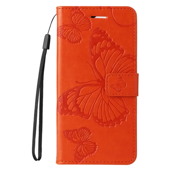 ART BUTTERFLY Peňaženkový obal pre Apple iPhone 16e / iPhone 17e oranžový