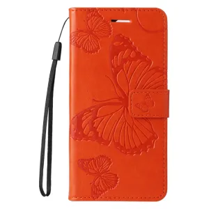 ART BUTTERFLY Peňaženkový obal pre Apple iPhone 16e / iPhone 17e oranžový