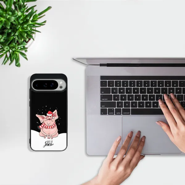 MY ART Kryt s vianočným dizajnom Google Pixel 9 Pro LET IT SNOW (075)