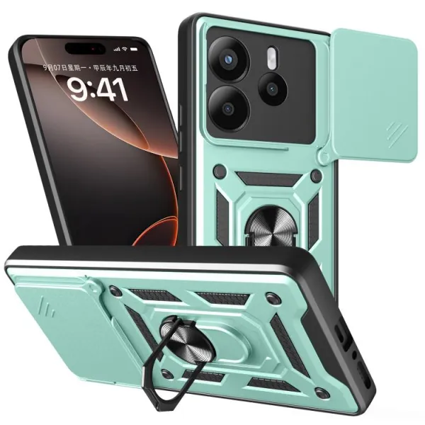 RING CAMERA Kryt s držiakom pre Xiaomi Redmi Note 14 5G zelený