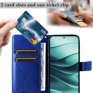 ART BUTTERFLY Peňaženkový obal pre Xiaomi Redmi Note 14 5G modrý