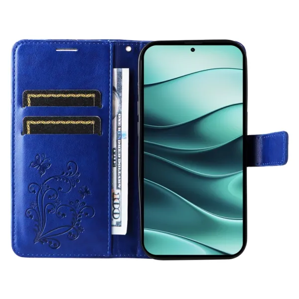 ART BUTTERFLY Peňaženkový obal pre Xiaomi Redmi Note 14 5G modrý