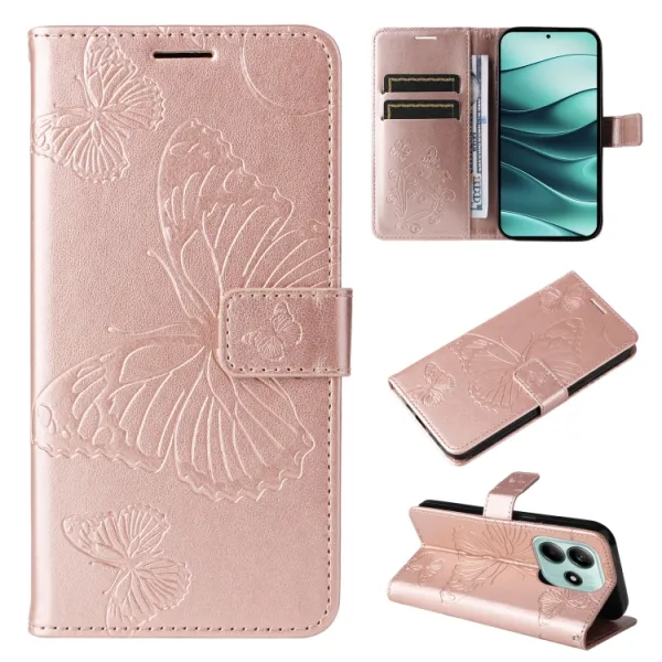 ART BUTTERFLY Peňaženkový obal pre Xiaomi Redmi Note 14 5G ružový