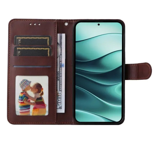 SMOOTH Peňaženkové puzdro pre Xiaomi Redmi Note 14 5G hnedé