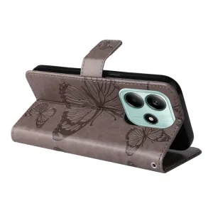 ART BUTTERFLY Peňaženkový obal pre Xiaomi Redmi Note 14 5G šedý