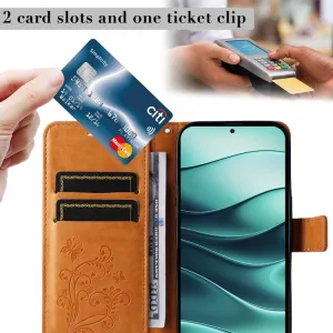 ART BUTTERFLY Peňaženkový obal pre Xiaomi Redmi Note 14 5G žltý