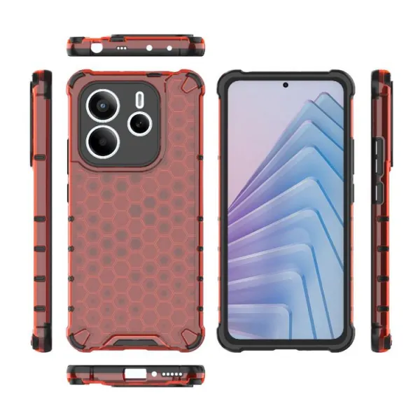 HONEYCOMB Ochranný kryt Xiaomi Redmi Note 14 5G červený