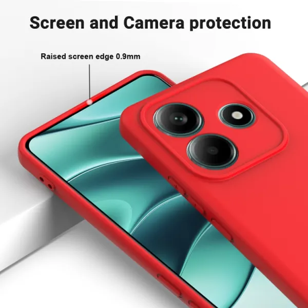 RUBBER Ochranný obal pre Xiaomi Redmi Note 14 5G červený