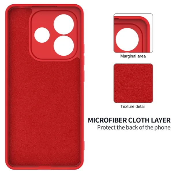 RUBBER Ochranný obal pre Xiaomi Redmi Note 14 5G červený