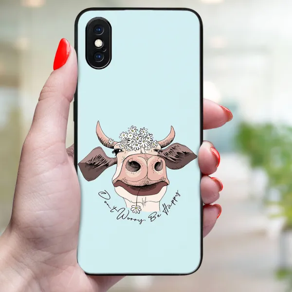 MY ART Ochranný kryt pre Apple iPhone X / XS HAPPY COW (181)