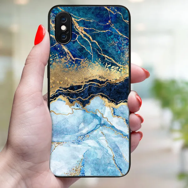 MY ART Ochranný kryt pre Apple iPhone X / XS BLUE MARBLE (141)